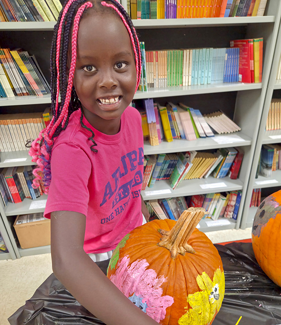 Afterschool Club Painting Pumpkins