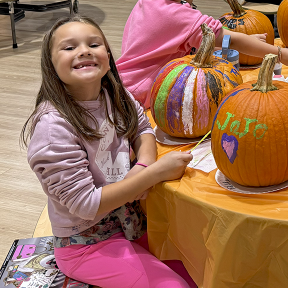 Afterschool Club Painting Pumpkins