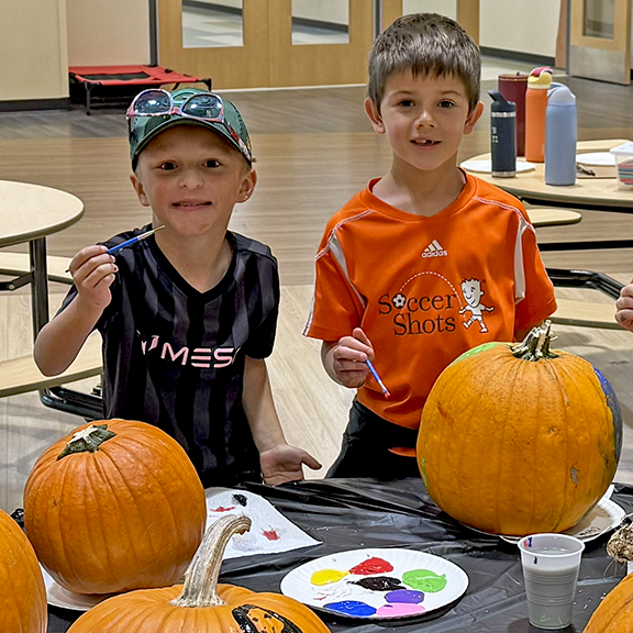 Afterschool Club Painting Pumpkins
