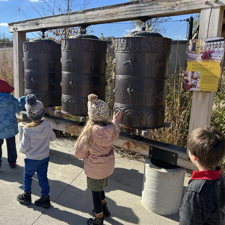 Crane prayer wheels