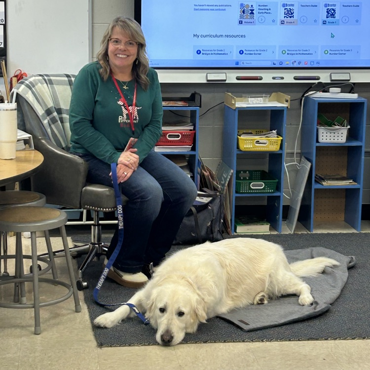 Louis and his handler from Pet Partners