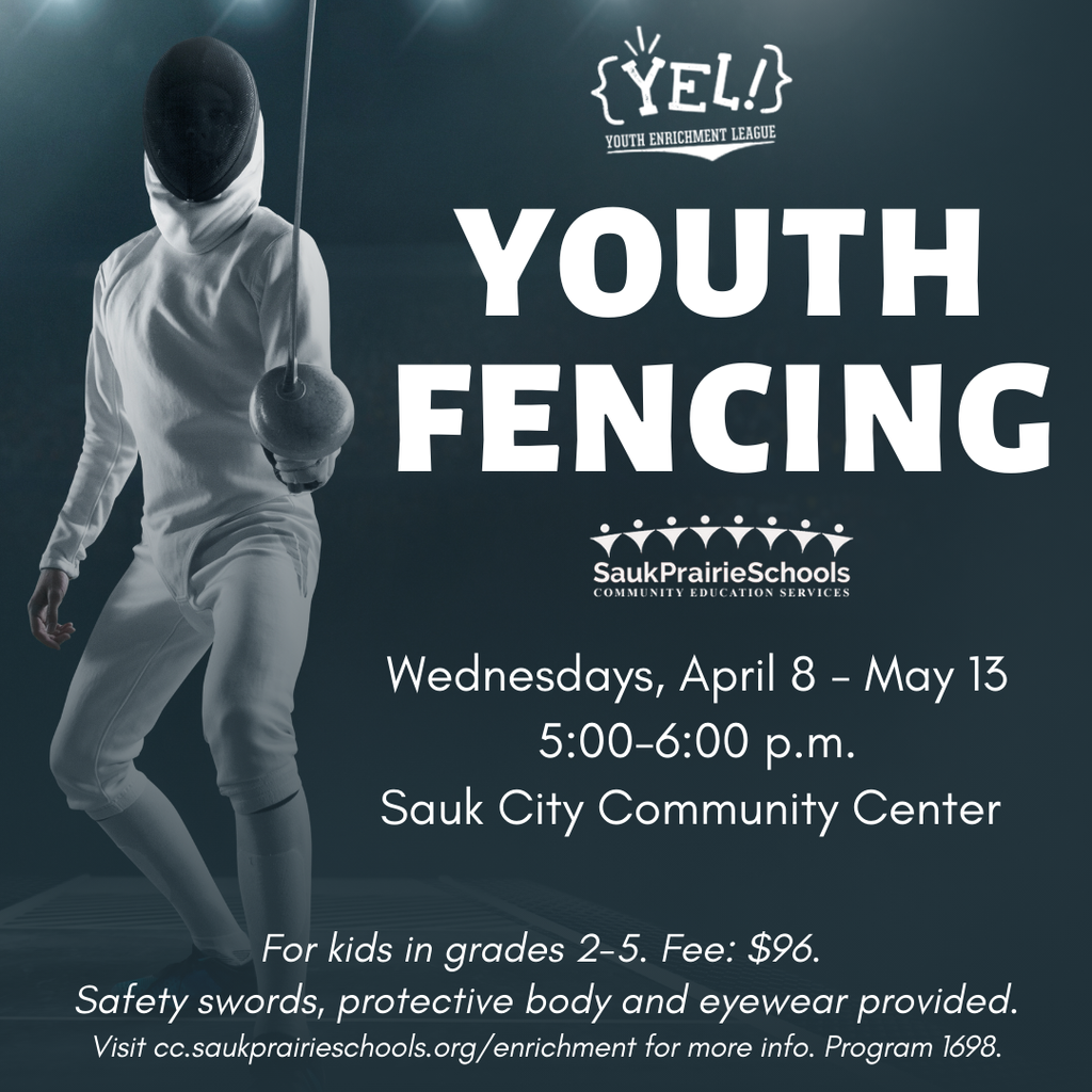Youth Fencing Class April 8 - May 13