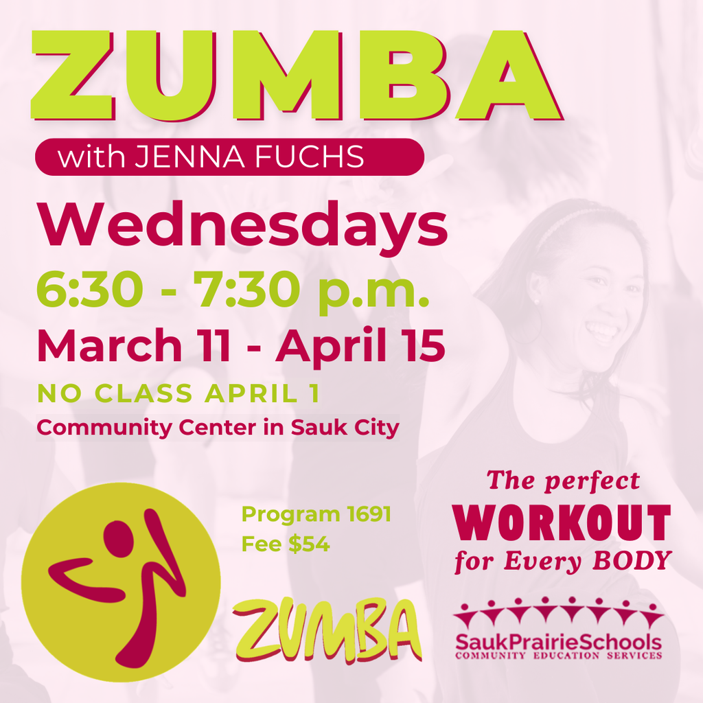 Zumba Classes March 11 - April 15