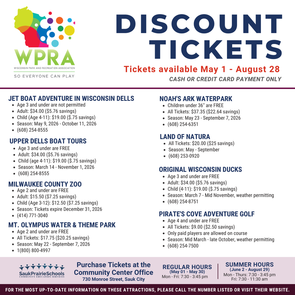 WPRA Discount tickets