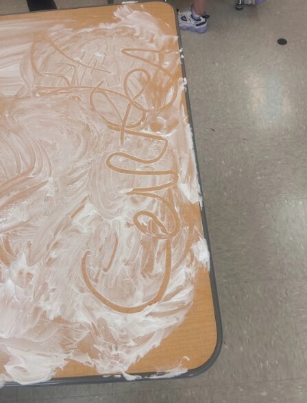 Shaving Cream Handwriting
