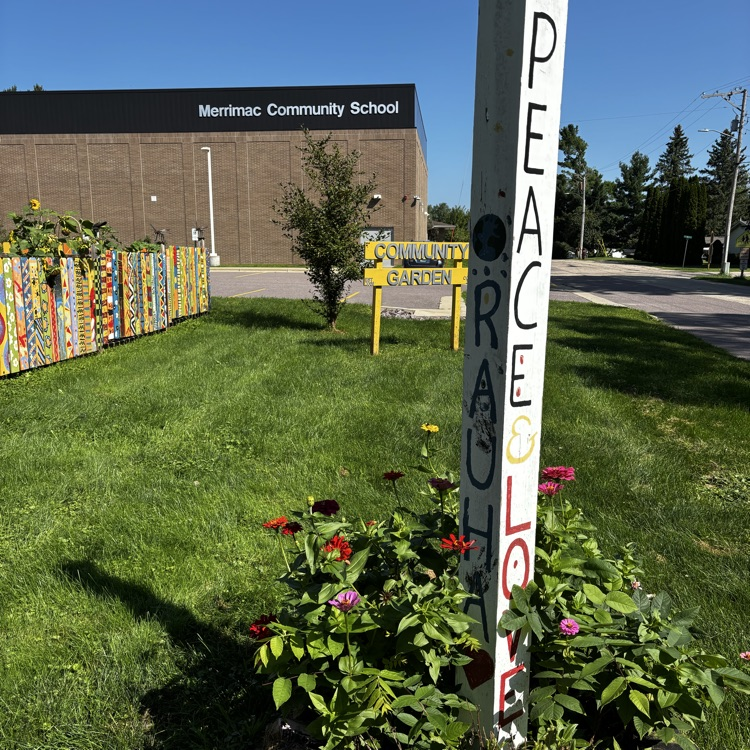 Peace pole in bloom