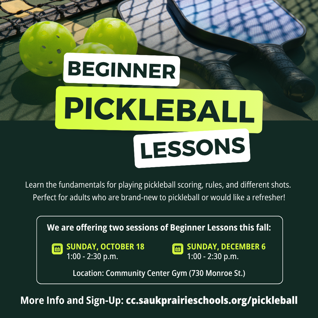 Flyer for Beginner Pickleball Lessons