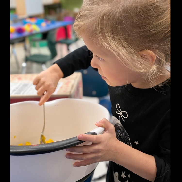 Stirring up snack! 