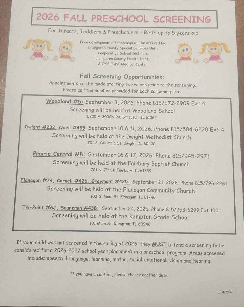 2026 Preschool Screening