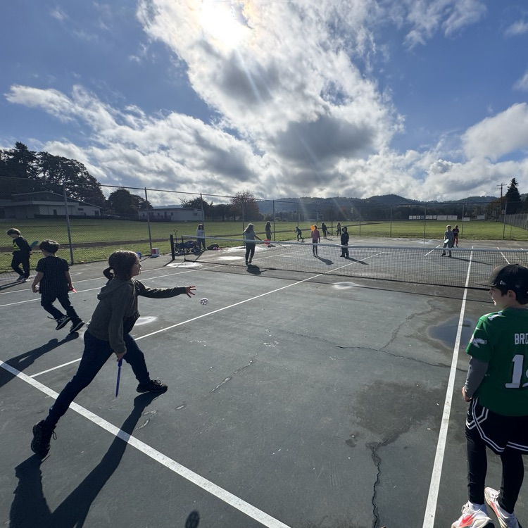 Pickleball with 4th grade.