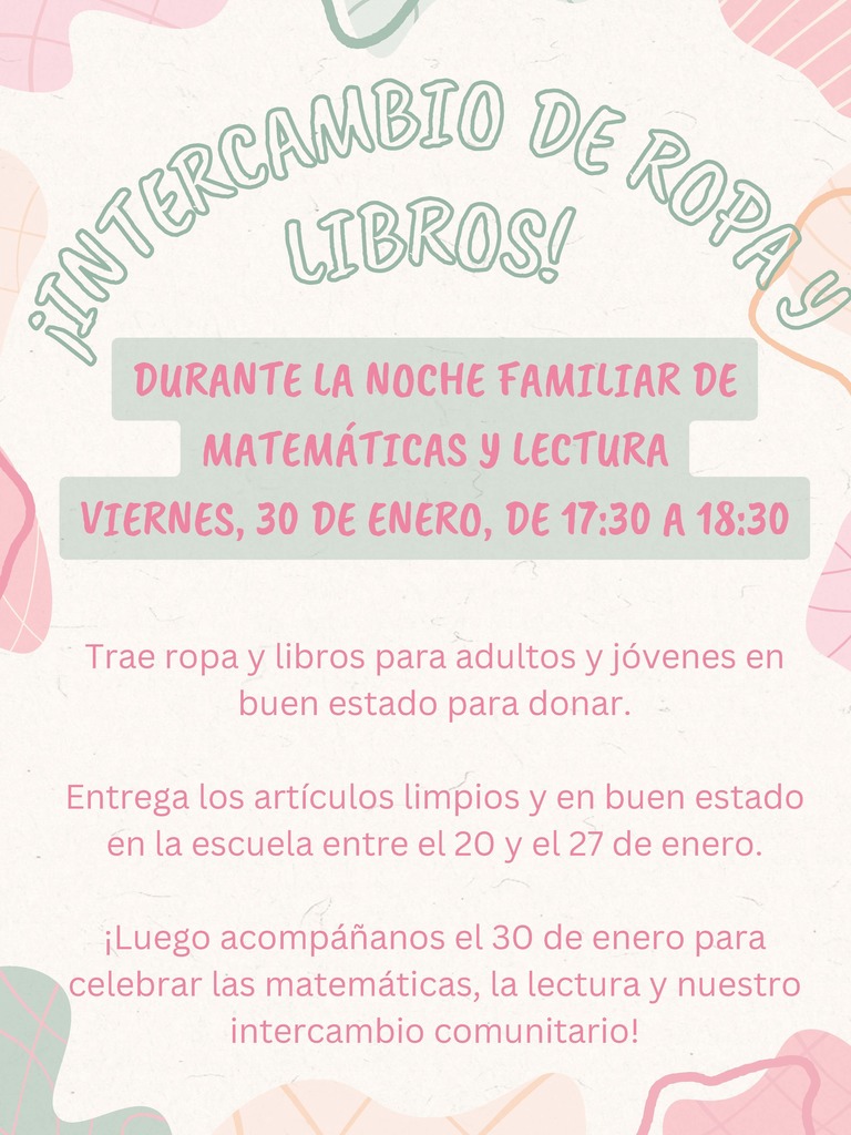 Clothing and Book Exchange Spanish