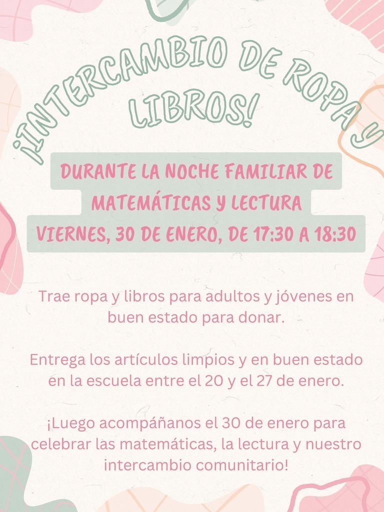 Clothing and Book Exchange Spanish