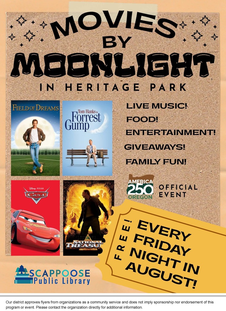 Scappoose library free events