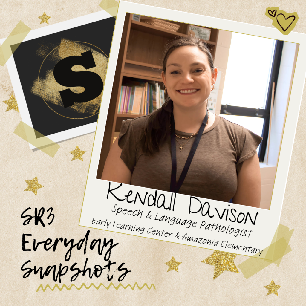 Kendall Davison, Speech & Language Pathologist at SR3, smiling in her classroom with books behind her.