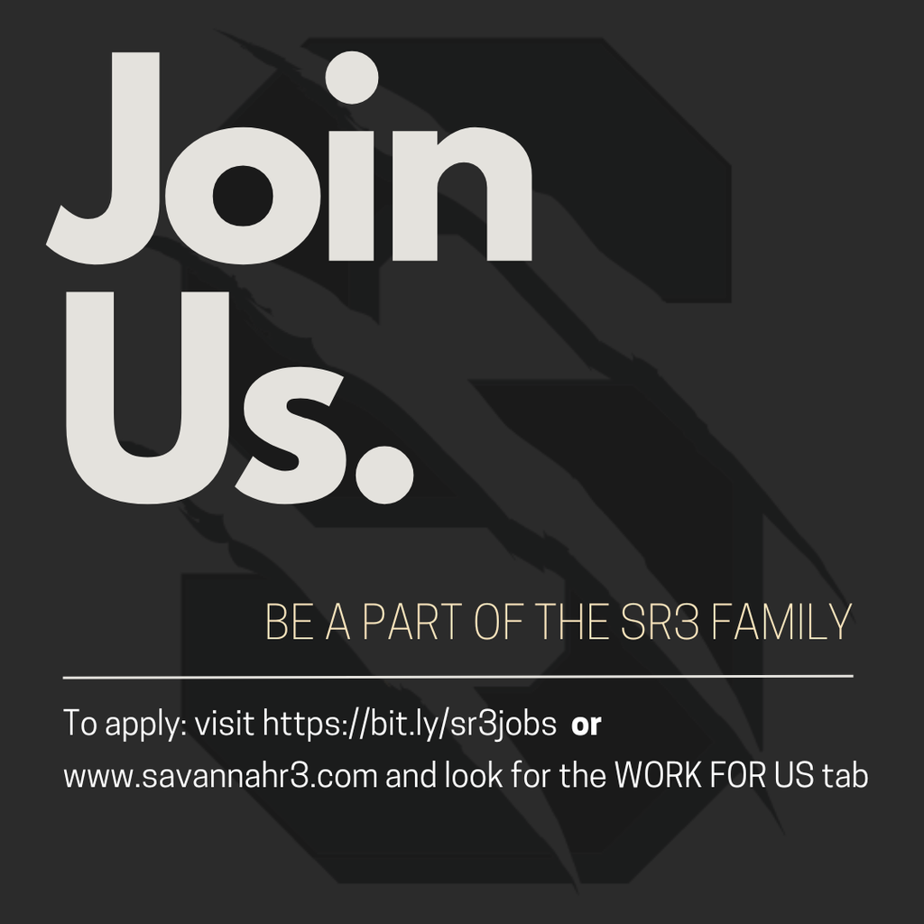 Black and gold Savannah R-III graphic reading ‘Join Us. Be a part of the SR3 family’ with application website listed.