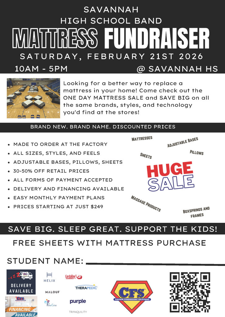 SHS Matress Fundraiser flyer