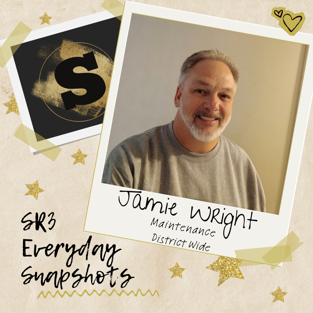 SR3 Everyday Snapshot graphic with a polaroid style framed photo of Jamie Wright. 