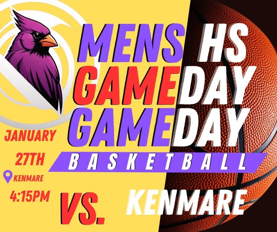 Mens HS gameday basketball vs. Kenmare January 27th Kenmare 4:15 PM