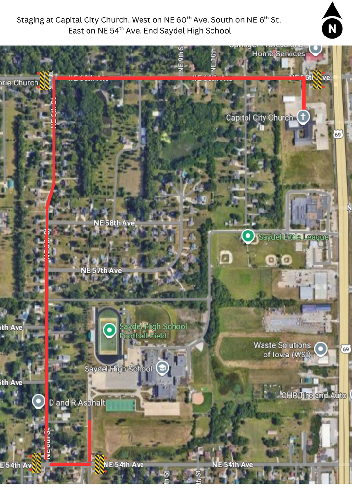 Parade Route including the street closures