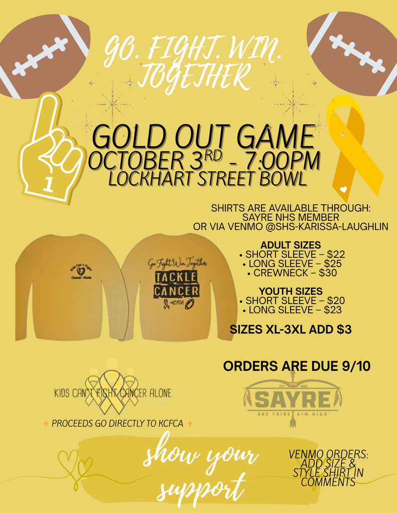 gold out game flyer
