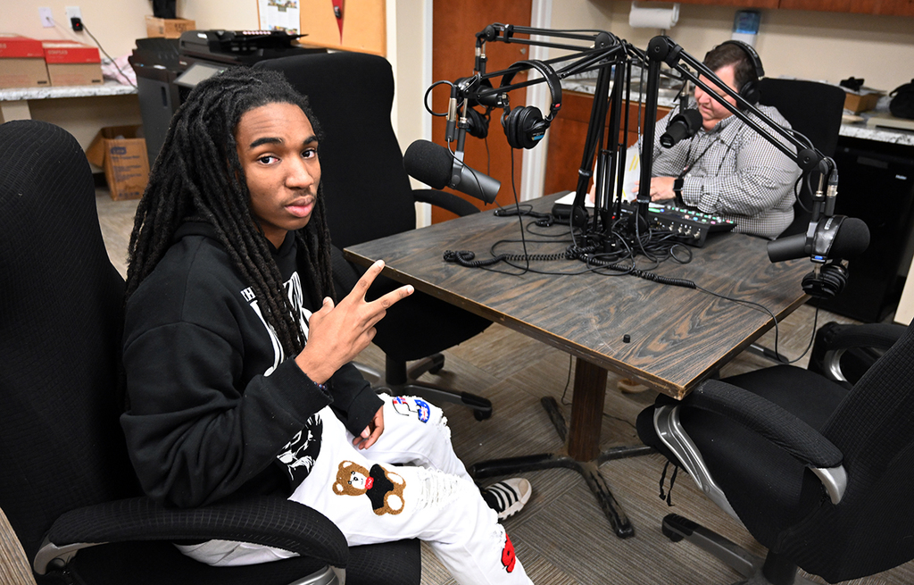 Corey Davis, being interviewed for StoryCorps