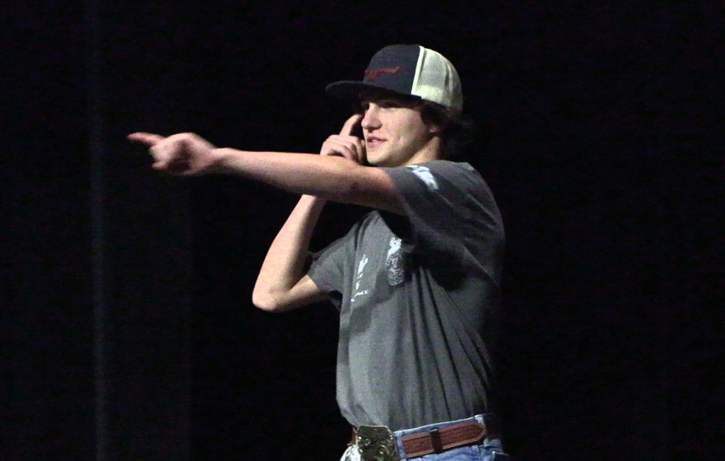 Luke Williams performs in the opening musical number at Mr. FFA.