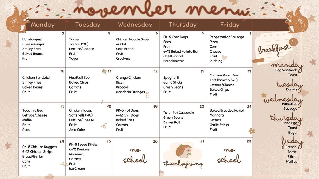 November Menu