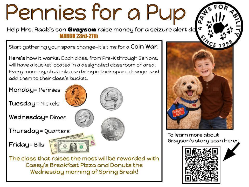 Pennies for a Pup Fundraiser