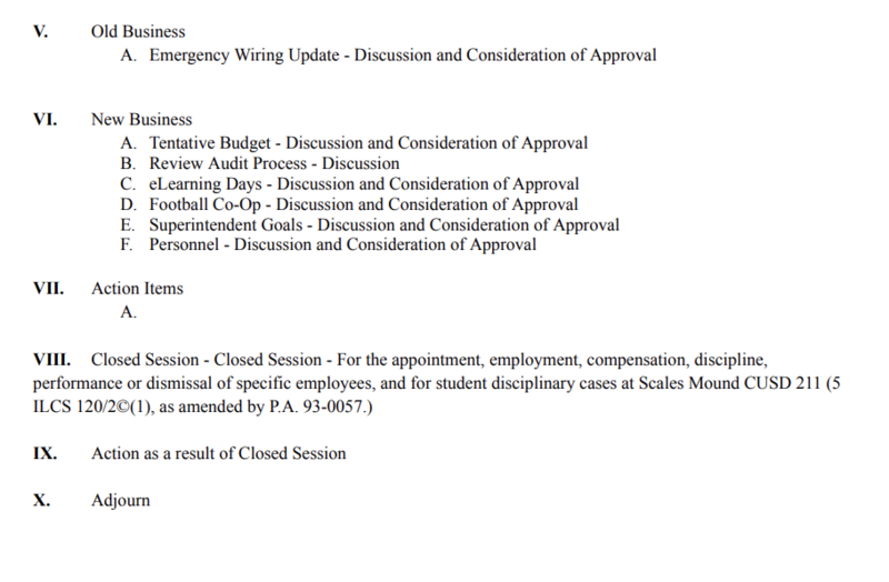 August Agenda 2/2