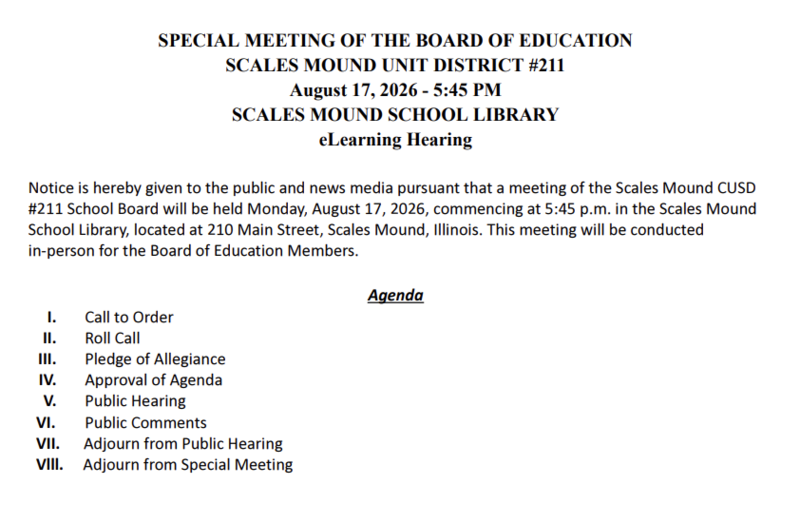 Special Meeting of the BOE