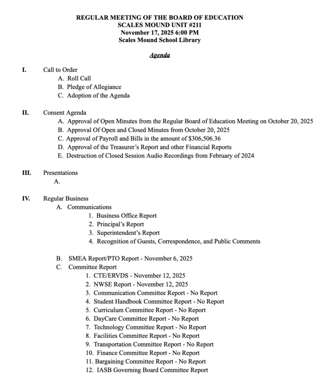 November Agenda 1 of 2