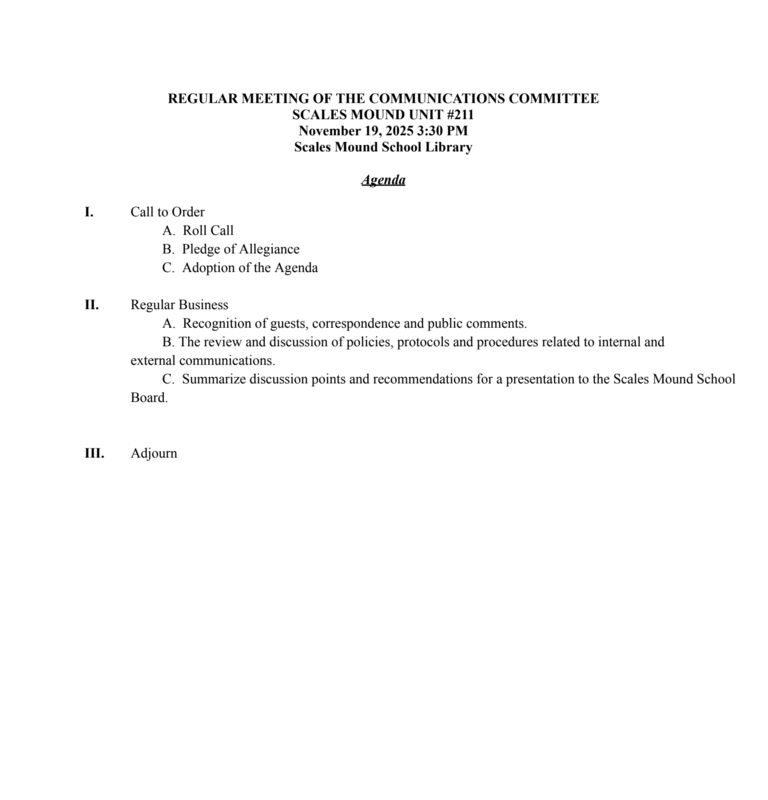 Communications Committee Meeting