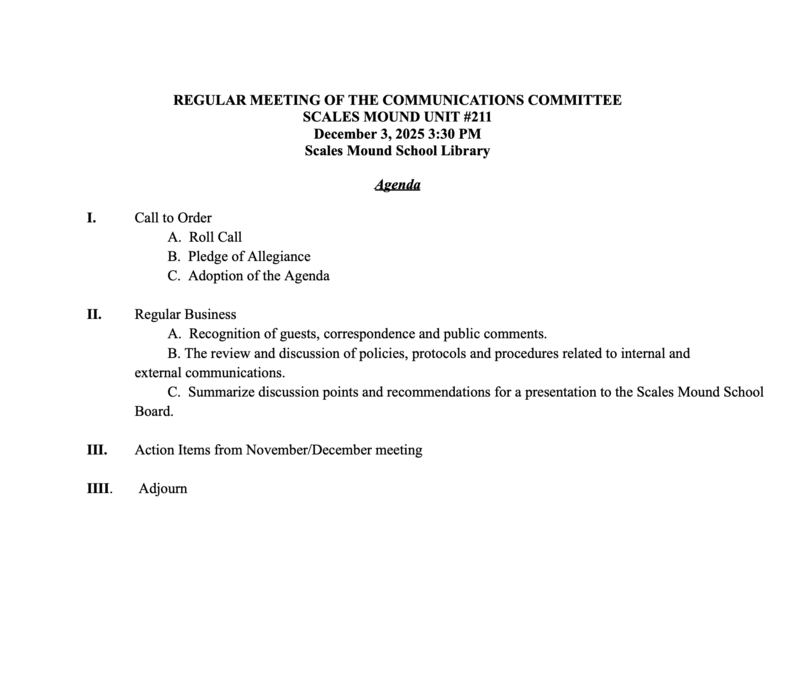 Communications Committee Meeting