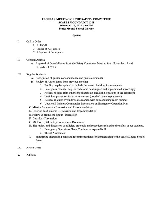 12/17 Safety Committee Meeting