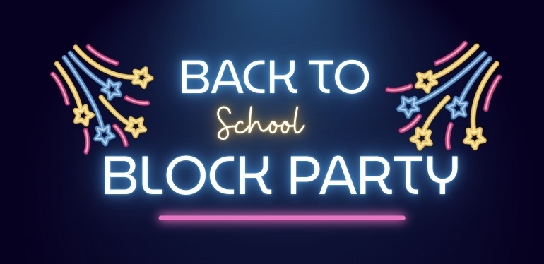 Banner: Back to School Block Party