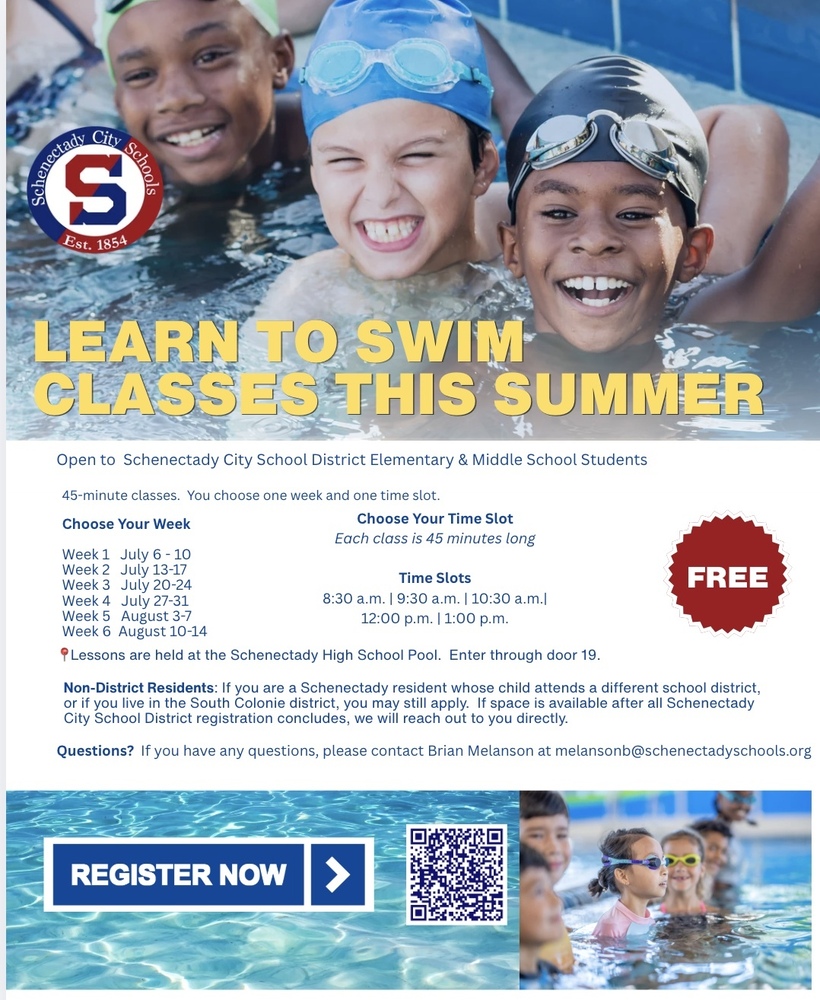 Flyer:  Learn to Swim Classes This Summer