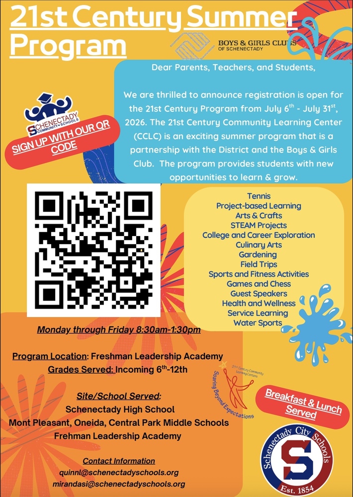 Flyer for the 21st Century Summer Program
