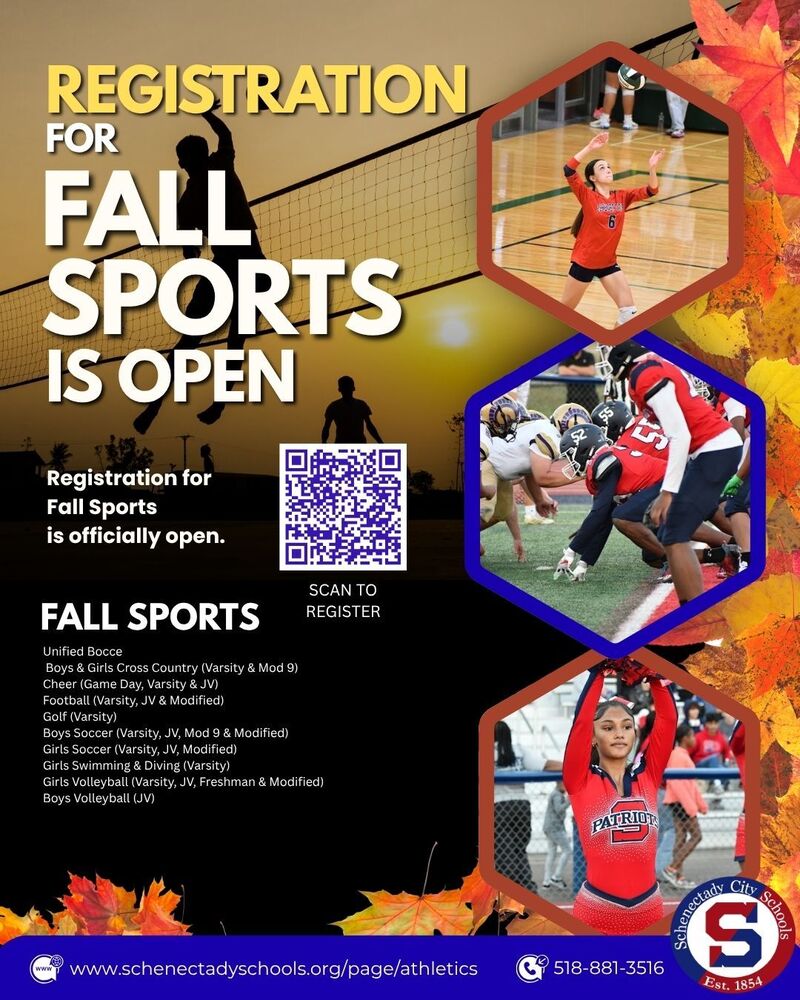 Flyer: Registration for Fall Sports is Open with the details