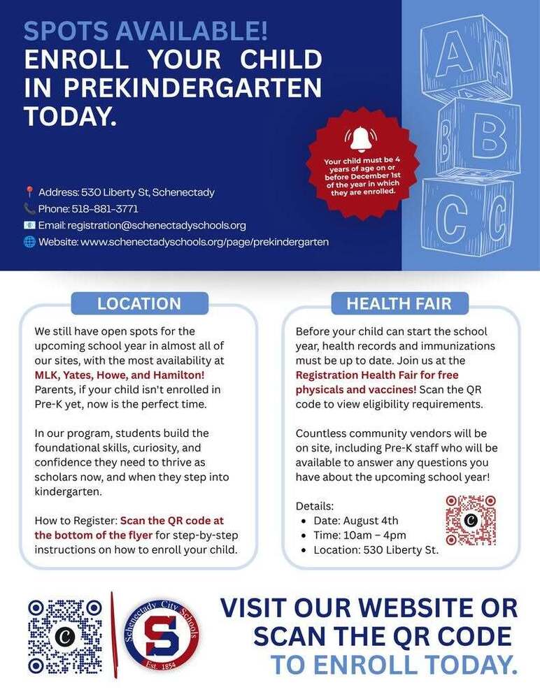 Flyer: Enroll Your Child in Pre-K. We have openings