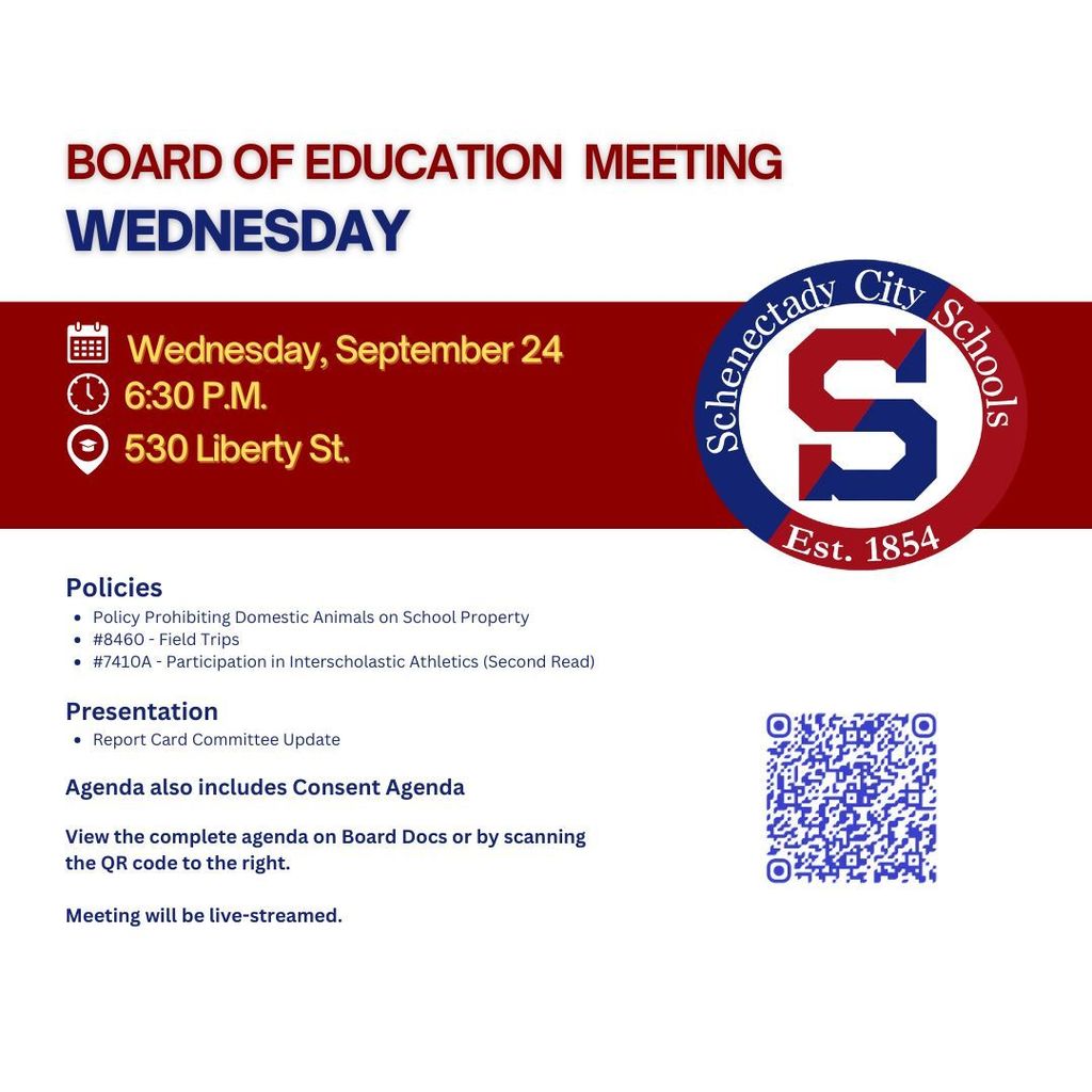 Board of Education Work Session Wednesday