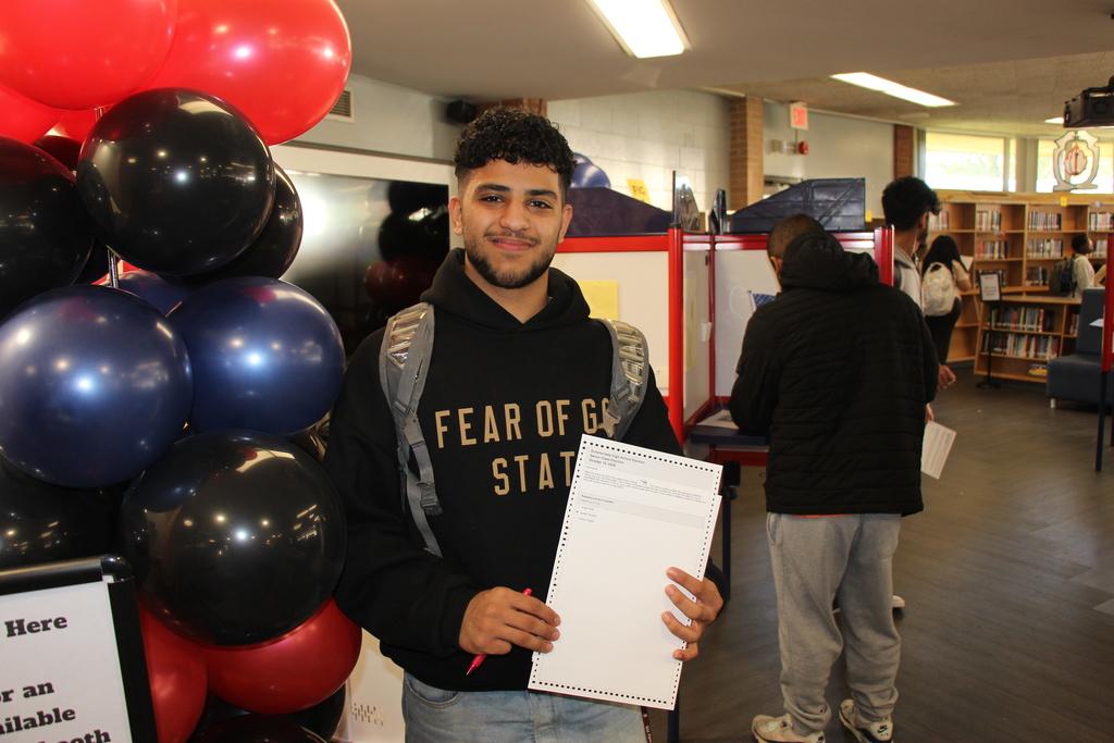 student with ballot