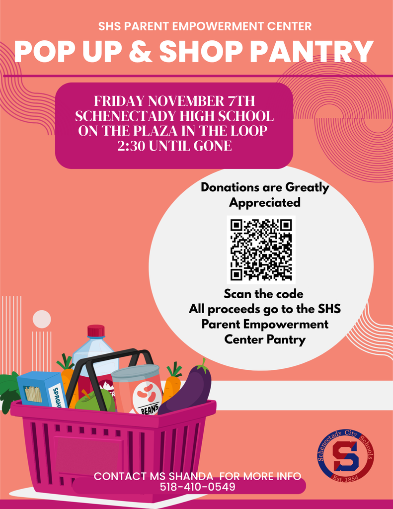 Pop Up & Shop Friday November 7th Schenectady High School On the plaza in the loop 2:30 until gone