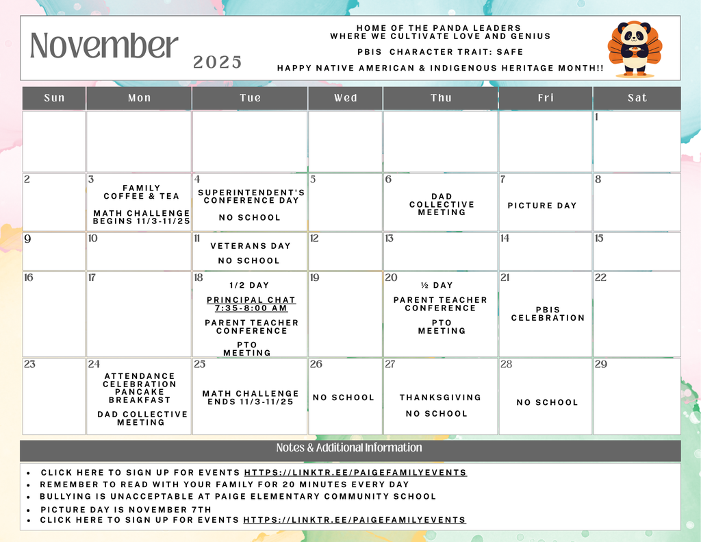 November Calendar