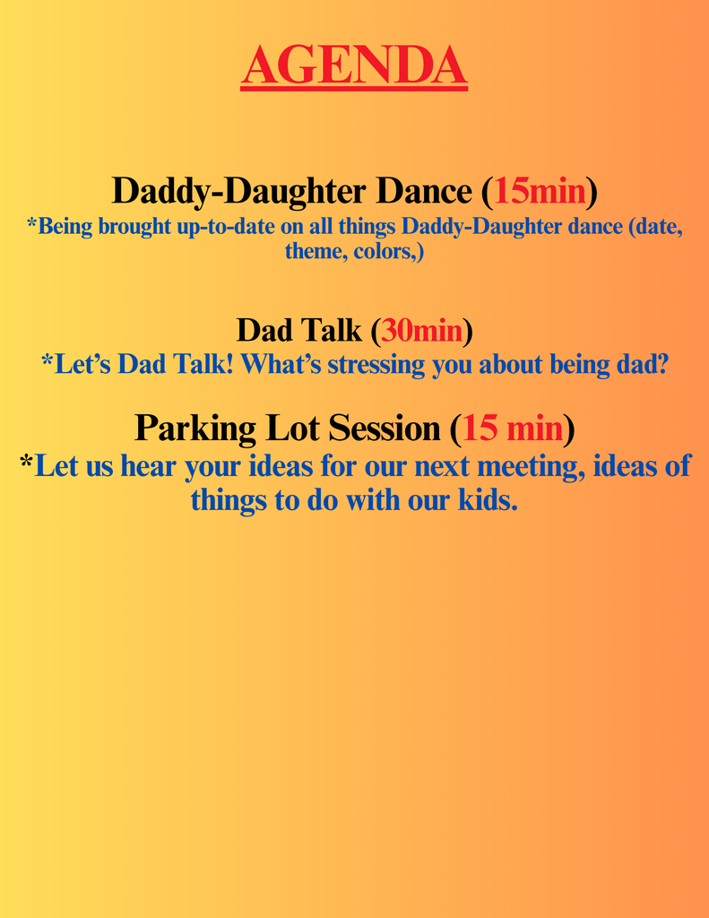 Dad Collective Agenda
