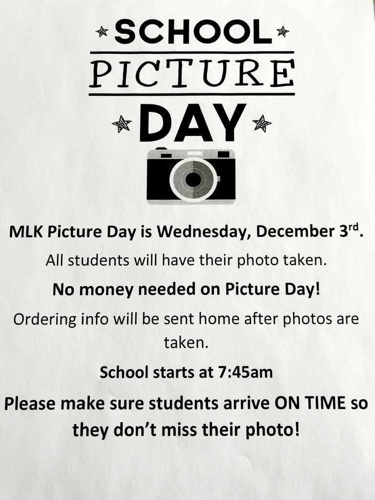MLK Picture Day is Wednesday, December 3rd