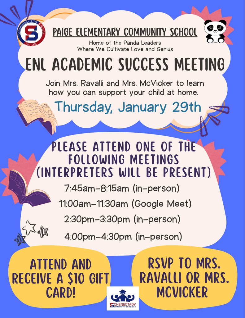 Paige ENL Academic Success Flyer  January 29th 