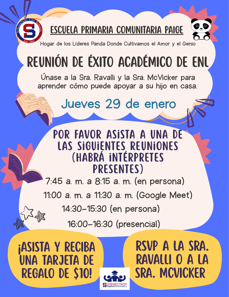 Paige ENL Academic Success Flyer  January 29th 