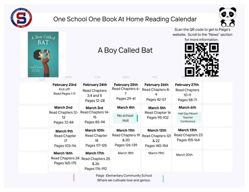 One Book Calendar