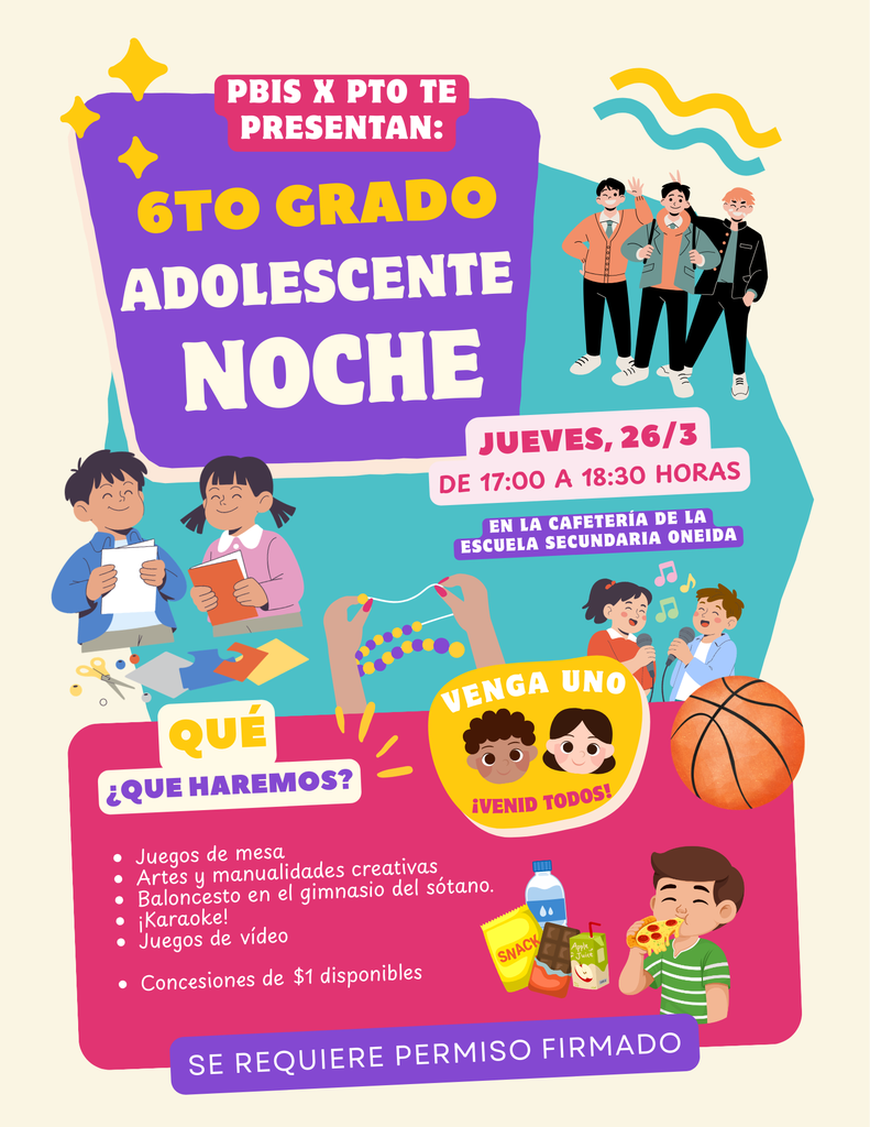 Teen Night Spanish Flyer