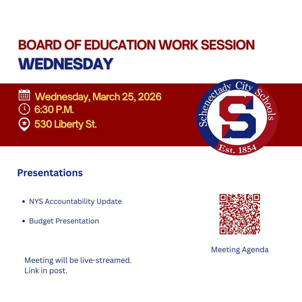 Board of Education Work Session:  Wednesday, March 25